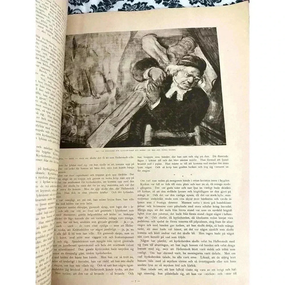 RARE Swedish Art Large Handmade Book 1919 Antique Artwork Reprints Cover - Picture 8 of 12